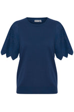 Load image into Gallery viewer, 2139- Cotton Short Sleeve Navy Jumper- Fransa