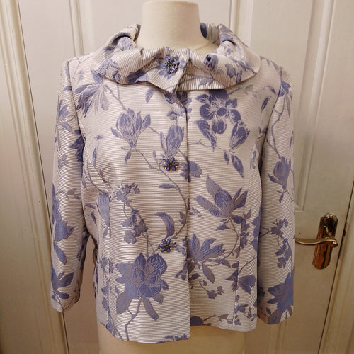 V3601 Via Veneto Silver & Blue Floral Jacket