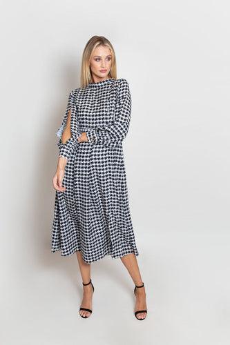 Houndstooth Print Dress- Darling