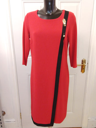 Via Veneto dress- red/black