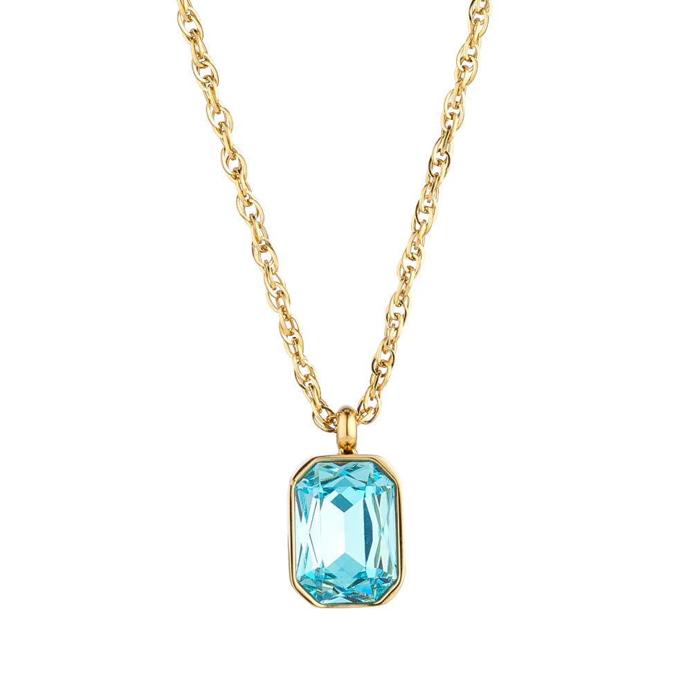 Zaria Light Blue Pendant- Knight & Day Jewellery