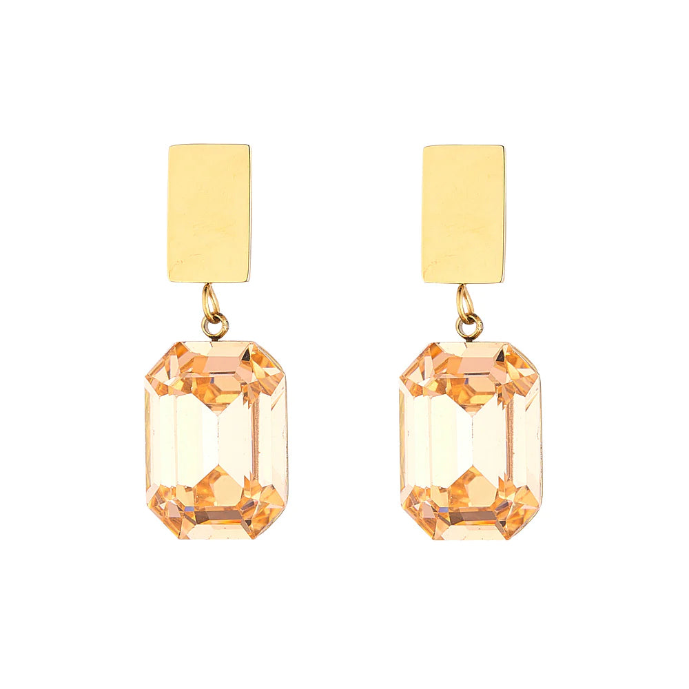 Zaria Champagne Earrings- Knight & Day Jewellery