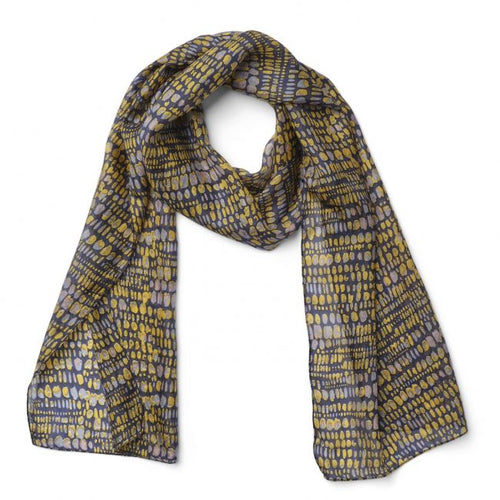 Taipan Navy Silk Scarf -Quintessential