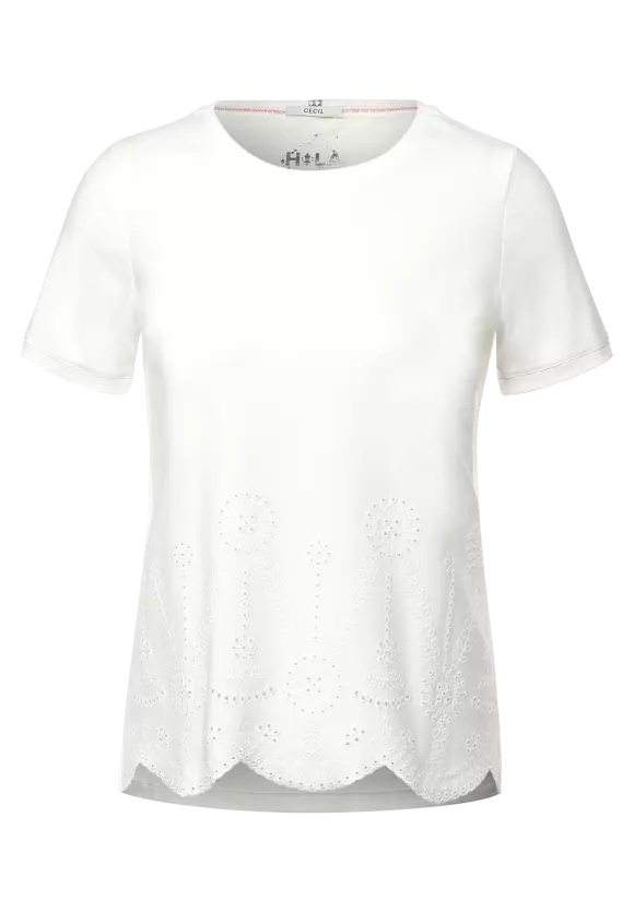 317968- Embroidered Vanilla White Seven – Cecil Fifty Boutique T-shirt