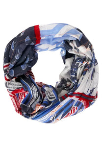 571829- Patchwork Foil Loop Scarf - Cecil