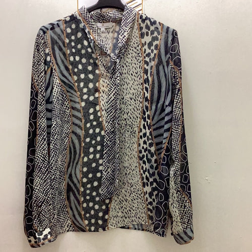 W105 Watercolours print blouse