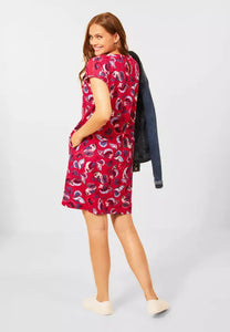 143315- Red Printed Dress- Cecil