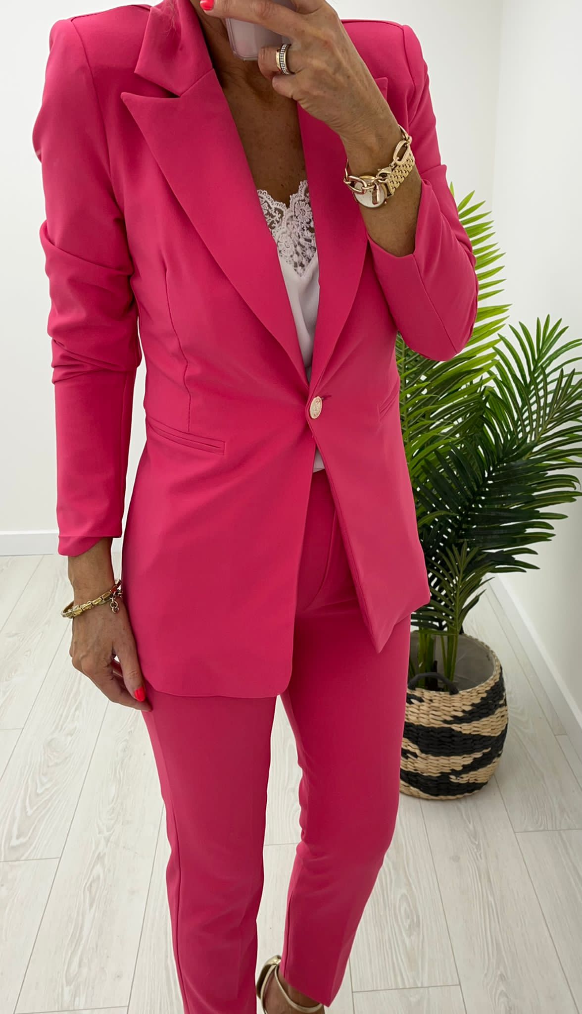 Pink Trouser Suit- Kyla – Fifty Seven Boutique