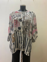 Load image into Gallery viewer, 20117 DECK Blouse with Cami Vest- Slate/Pink
