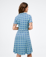 Load image into Gallery viewer, 714- Short Cross Over Dress w/ elastic waist- Blue Mix